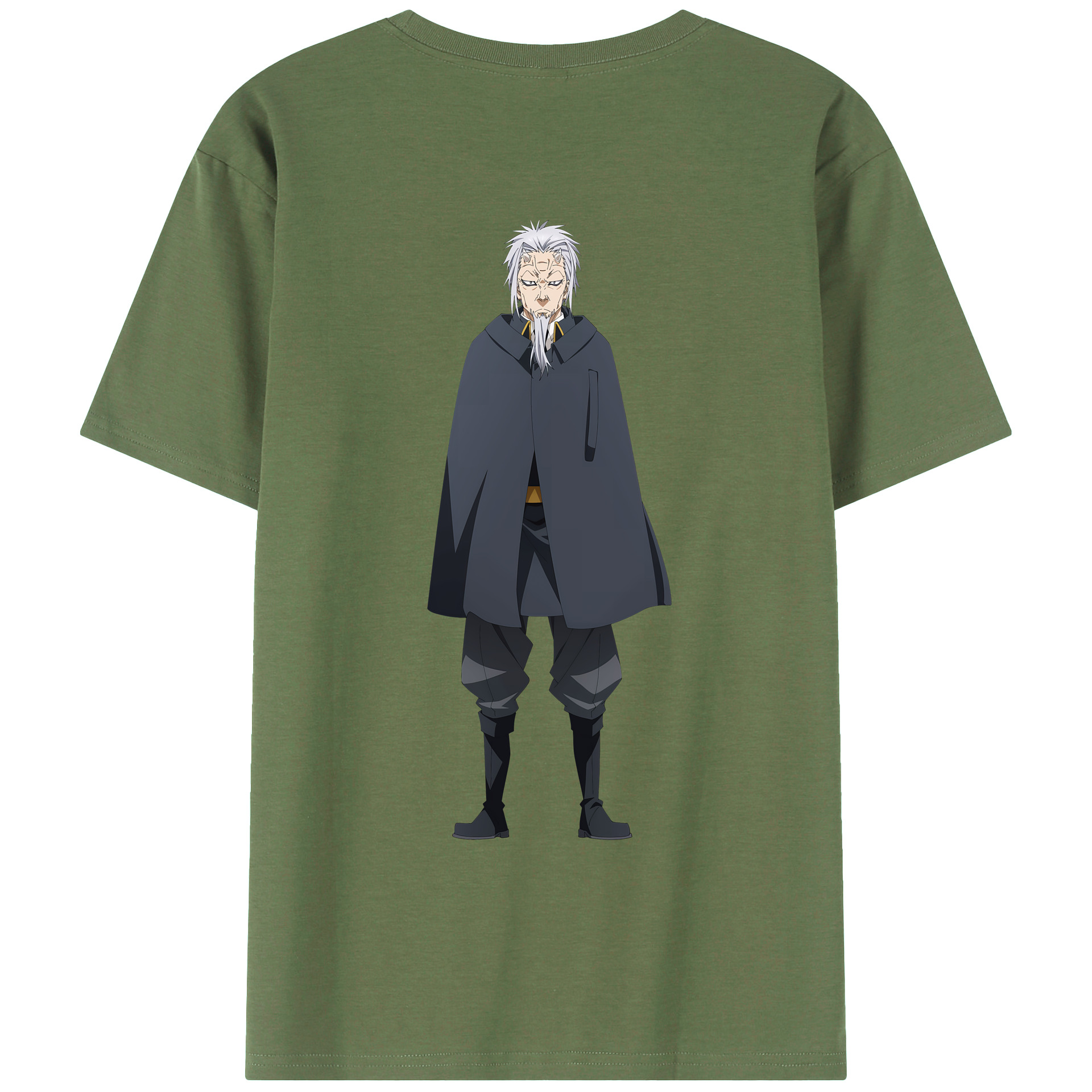 （画像用） 転スラ Regarding Reincarnated to Slime 綿100％ メンズ半袖Tシャツ（バックプリント） 通気性